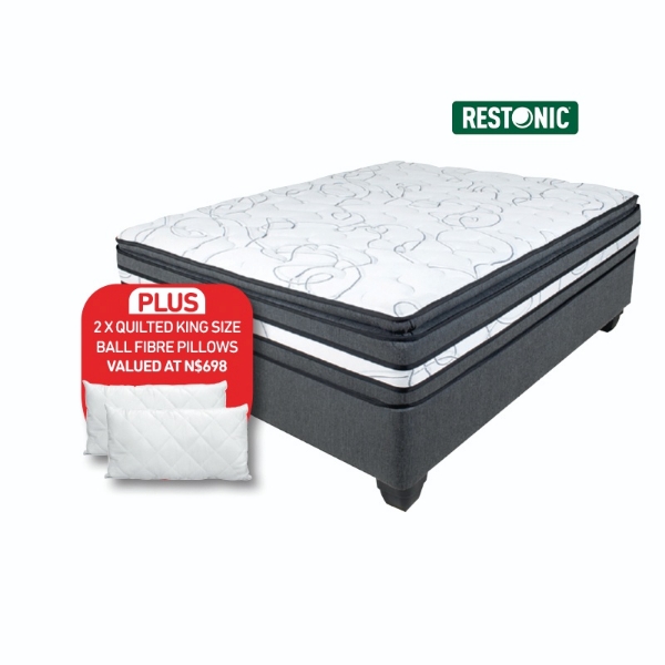 Picture of Restonic Mojave 152cm Queen Plush Base Set + 2 Pillows