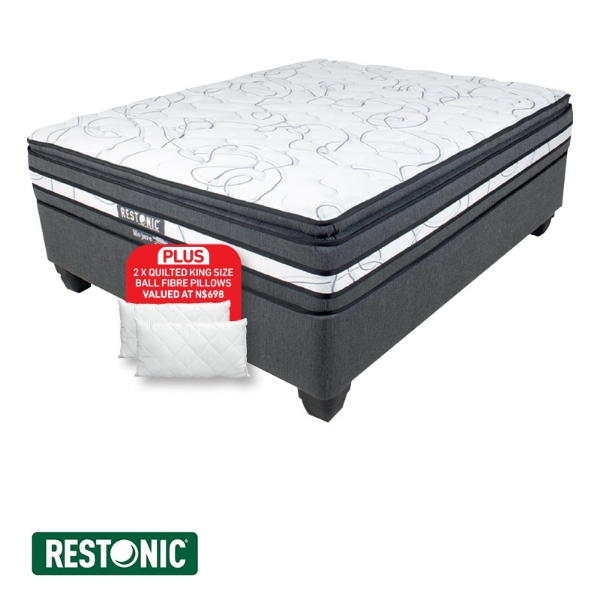 Picture of Restonic Mojave 152cm Queen Plush Base Set + 2 Pillows
