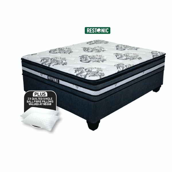 Picture of Restonic Indigo 152cm Queen Plush Base Set + 2 Pillows