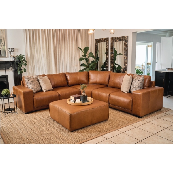 Picture of Kigali 5Pce Corner Lounge Suite with Ottoman - Pista Pecan