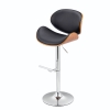 Picture of Canon Adjustable Bar Stool - Black & Walnut