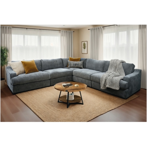 Picture of Ellery 5 Pce Corner Lounge Suite - Lola Cement