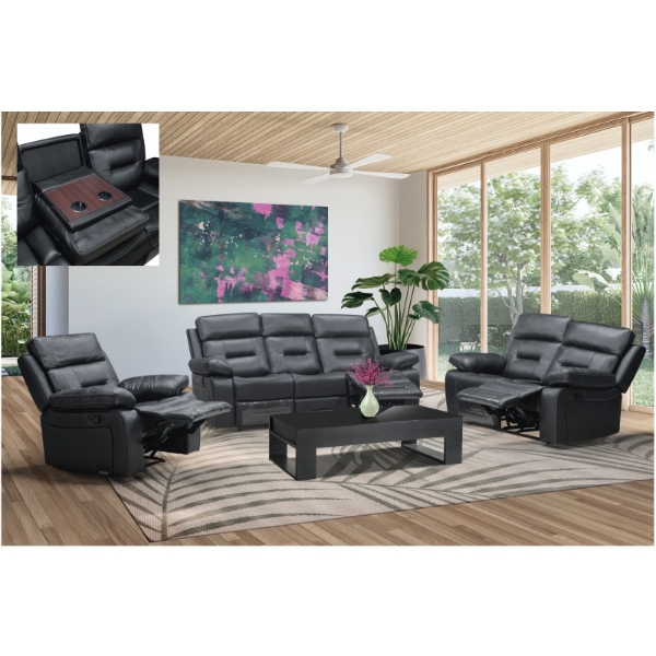 Picture of Davenport 3Pce 5 Motion Lounge Suite - Black