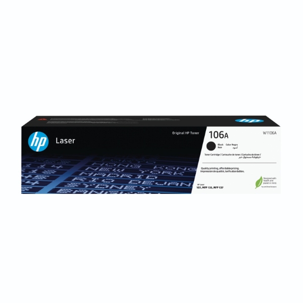 Picture of HP 106A Black Original Laser Toner Cartridge - Black W1106A
