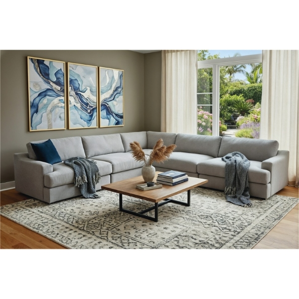 Picture of Ellery 5 Pce Corner Lounge Suite - Lola Steel